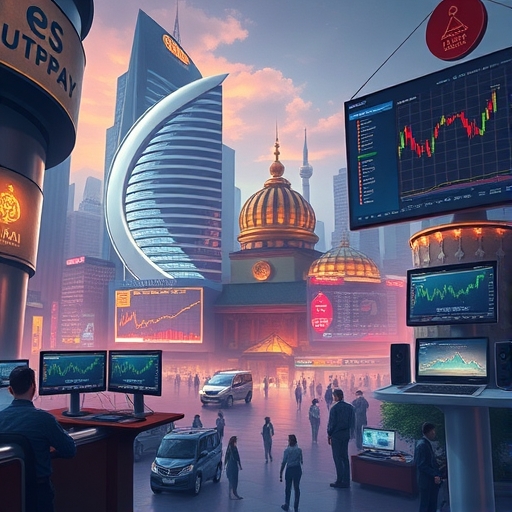 ภาพดิจิทัลเพ้นต์แบบละเอียดของหน้าจอการซื้อขายฟอเร็กซ์ แสดงกราฟ EUR/USD และเครื่องมือวิเคราะห์ทางเทคนิค