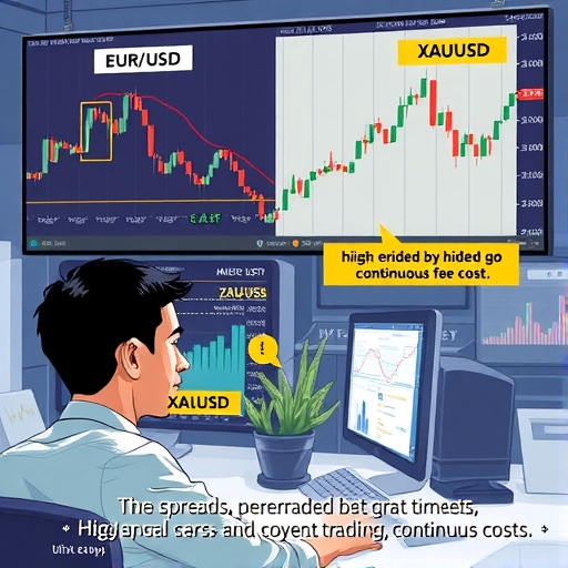 ภาพประกอบตลาด Forex และแนวคิดเรื่องสเปรด
