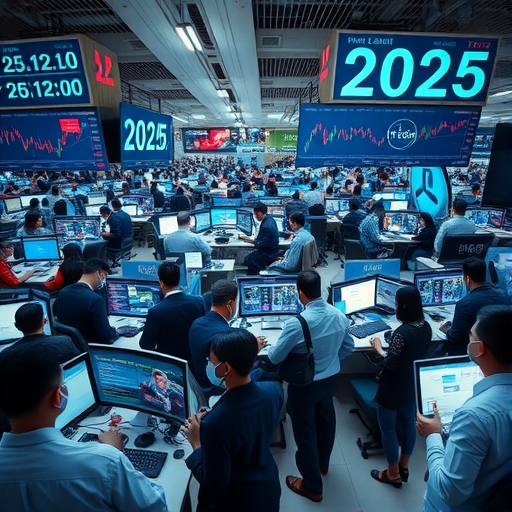 ฉากแนวฟิวเจอริสติกของการตลาด Forex ที่พลุ่งพล่านและทันสมัย