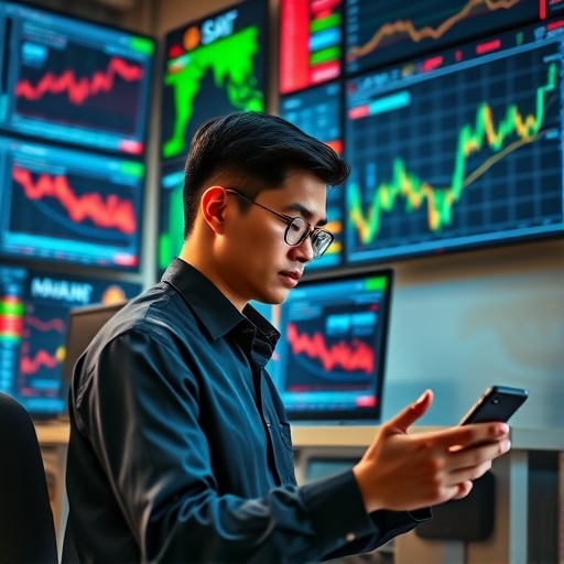 เทรดเดอร์ชาวไทยมืออาชีพกำลังวิเคราะห์กราฟ Forex อย่างตั้งใจ