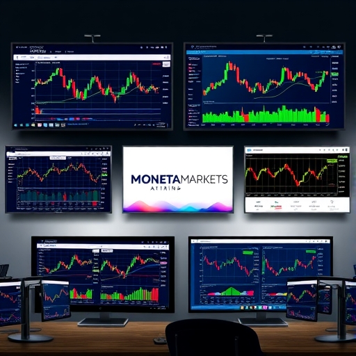 ภาพบรรยากาศการเทรด Forex บนแพลตฟอร์มที่ทันสมัย พร้อมกราฟข้อมูลการลงทุนแบบเรียลไทม์