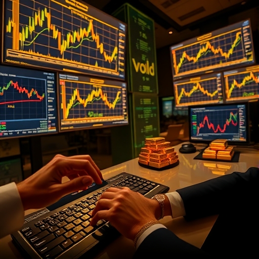 ภาพพื้นที่การซื้อขาย XAUUSD บนหน้าจอเทรดเดอร์