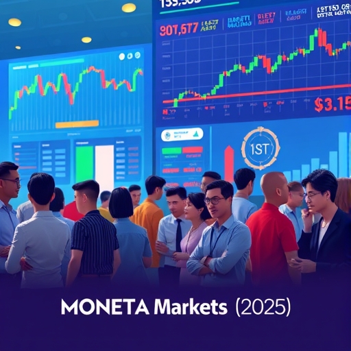 ภาพประกอบตลาด Forex ปี 2025 ด้วยกราฟและสกุลเงินโลกเรียงราย