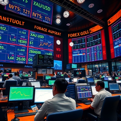 ศูนย์การเงินโลกในช่วงเปิดตลาด Forex ที่เต็มไปด้วยพลังงานและความเคลื่อนไหว