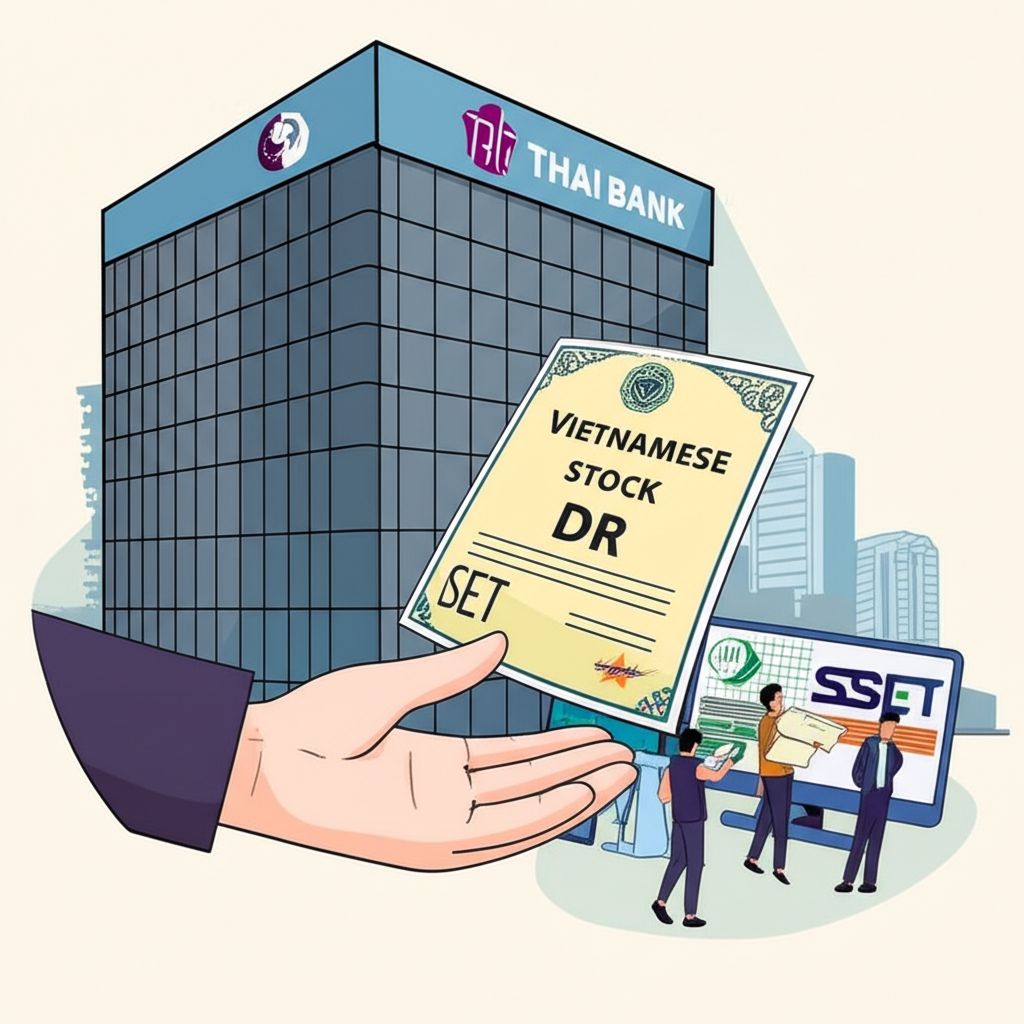 ภาพสถาบันการเงินไทยถือหุ้นเวียดนามและออก DR ให้นักลงทุนไทยซื้อขายบน SET