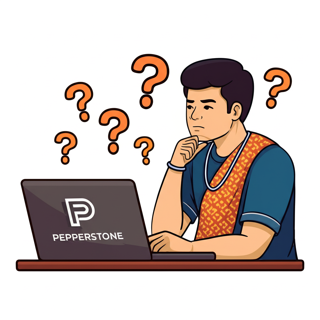 นักเทรดชาวไทยกำลังพิจารณา Pepperstone พร้อมเครื่องหมายคำถาม