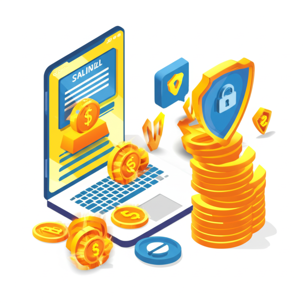 Online gold savings, digital investment, easy access, secure storage, modern illustration style