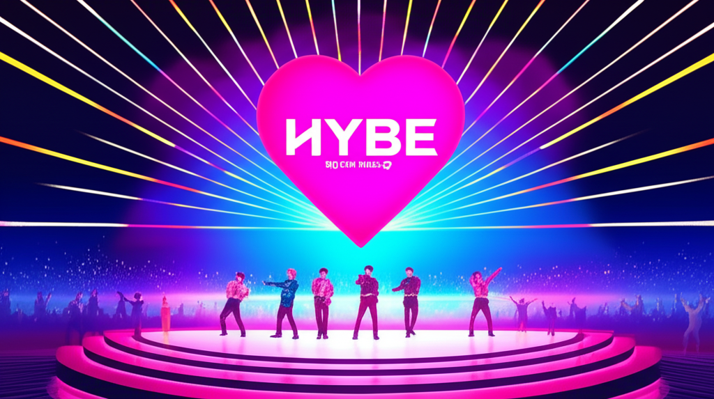 ภาพวาด Big Hit Music ศูนย์กลางของ HYBE พร้อมการแสดงสดของ BTS และ TXT