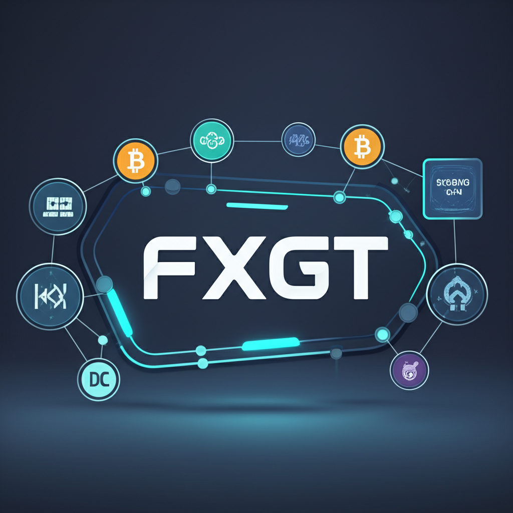 ภาพประกอบแสดงแพลตฟอร์ม FXGT ที่เชื่อมโยงการเงินแบบดั้งเดิมกับสินทรัพย์ดิจิทัล พร้อมตราสารต่างๆ เช่น ฟอเร็กซ์ คริปโต และดัชนี