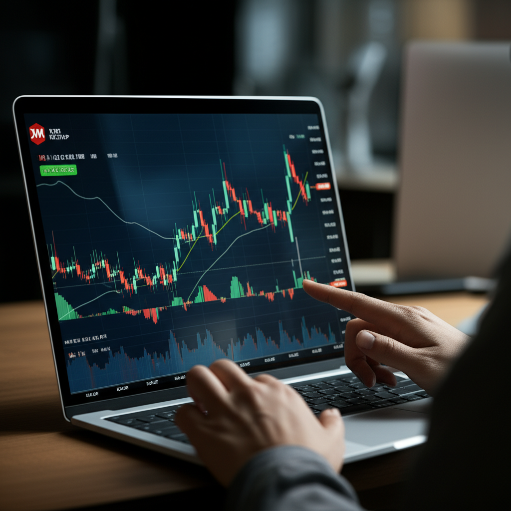 หน้าจอการเทรดดิจิทัลแสดงกราฟ Forex และ CFD พร้อมโลโก้ XM Group ใช้งานโดยนักเทรดหลากหลายสัญชาติ
