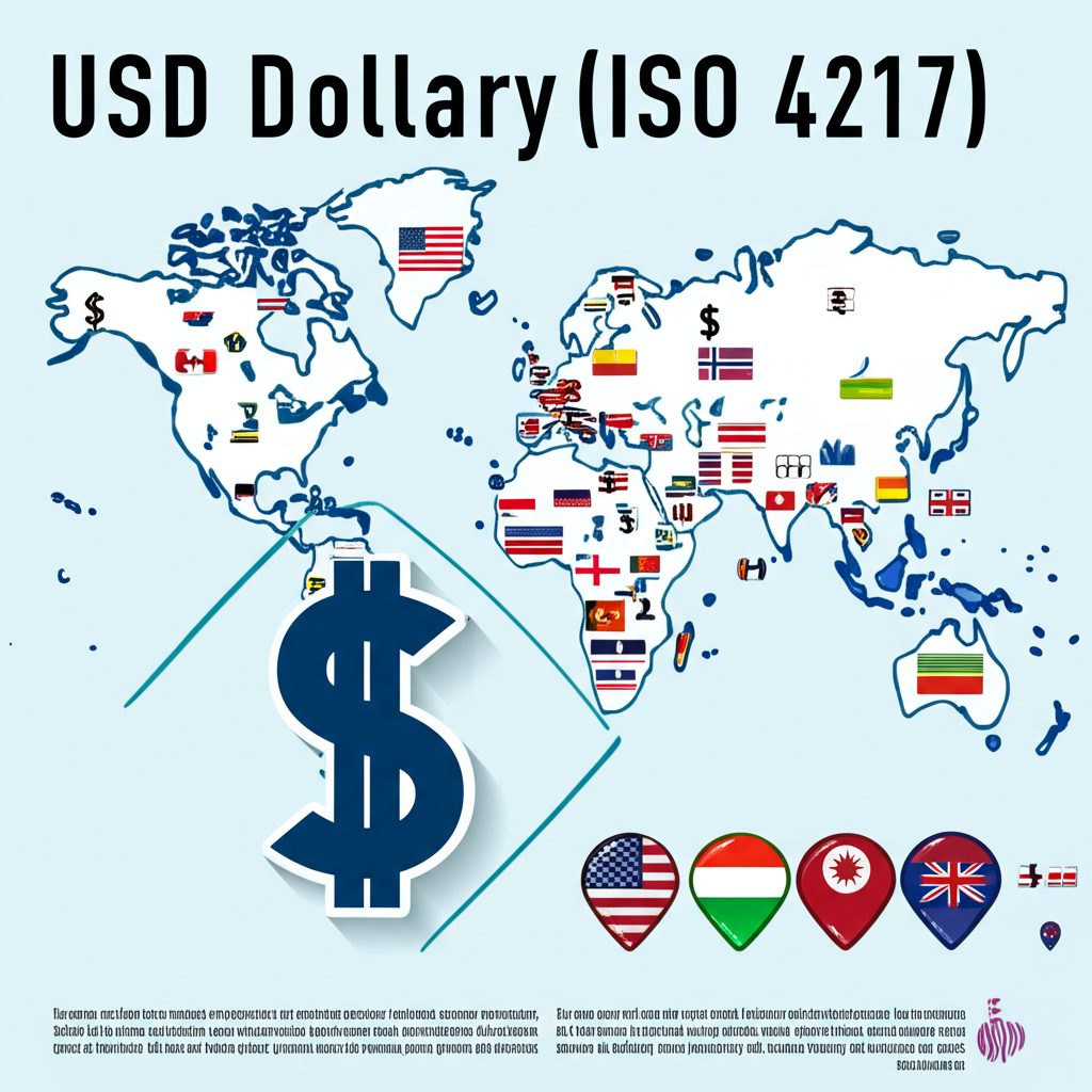 อินโฟกราฟิกแสดงรหัสสากล USD กับสัญลักษณ์ $ ที่ใช้ในหลายประเทศ