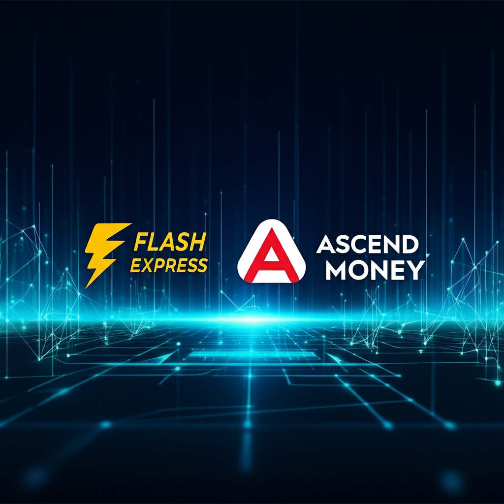 โลโก้บริษัทยูนิคอร์นไทยอย่าง Flash Express และ Ascend Money บนภูมิทัศน์ดิจิทัล
